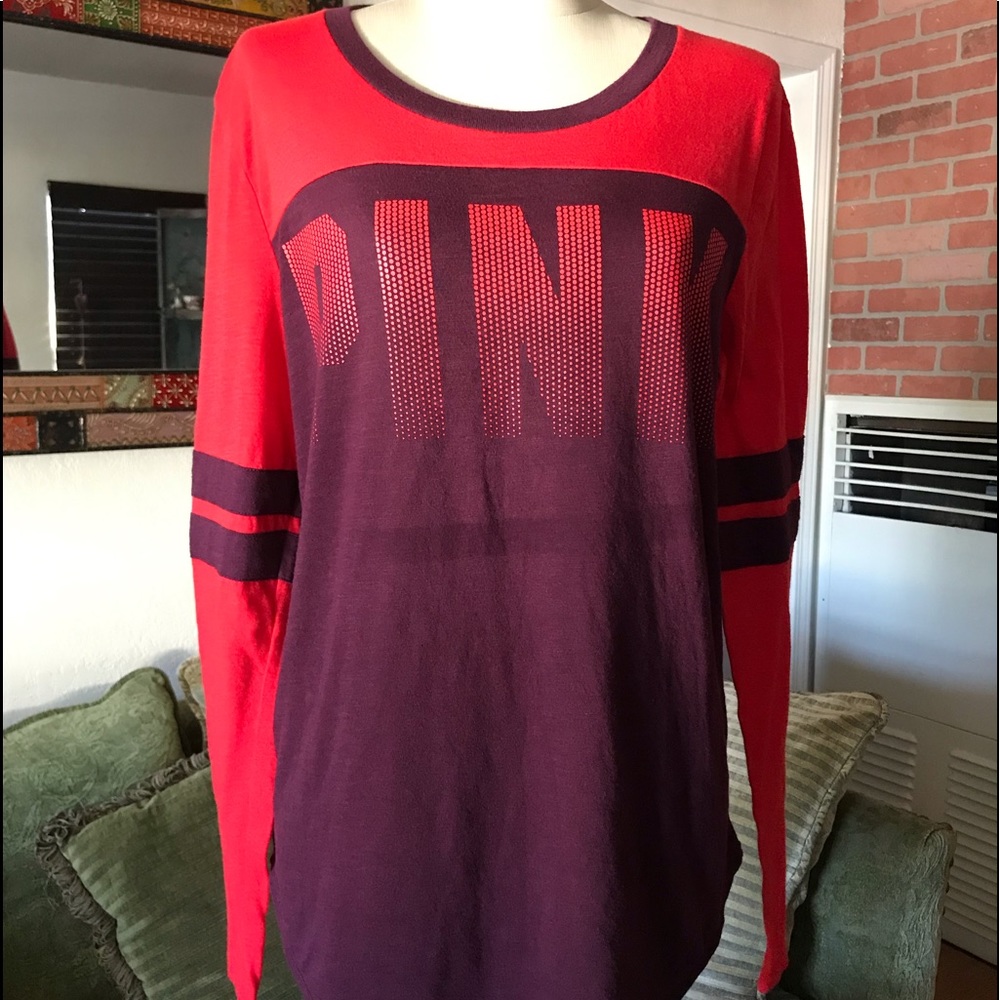 Pink by Victoria’s Secret Red and Maroon Jersey